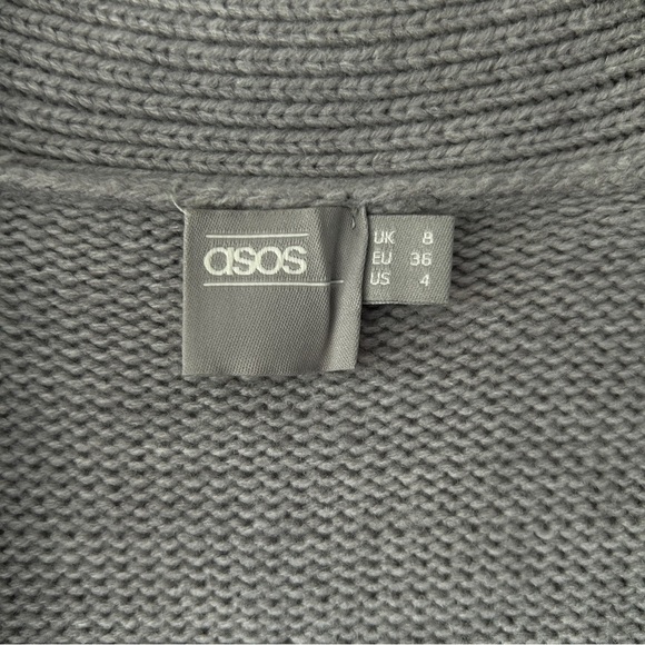 ASOS Women’s Shawl Collar Fisherman Rib Knit Cardigan Sweater Size 4 - Picture 4 of 8